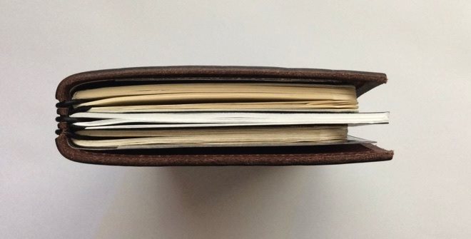 Three notebook inserts in the X17, original X17 insert in the middle